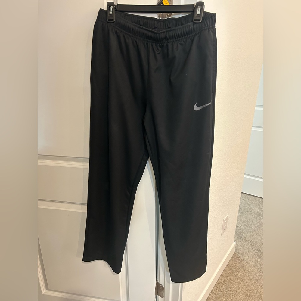Nike Men's Black Joggers with Silver Logo